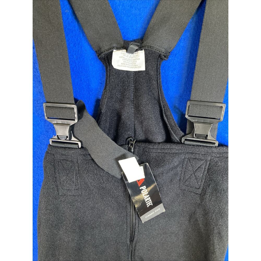 Polartec Fleece Bib Overalls Black Medium-Long NEW Cold Weather Overalls - Picture 4 of 16